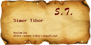 Simor Tibor névjegykártya
